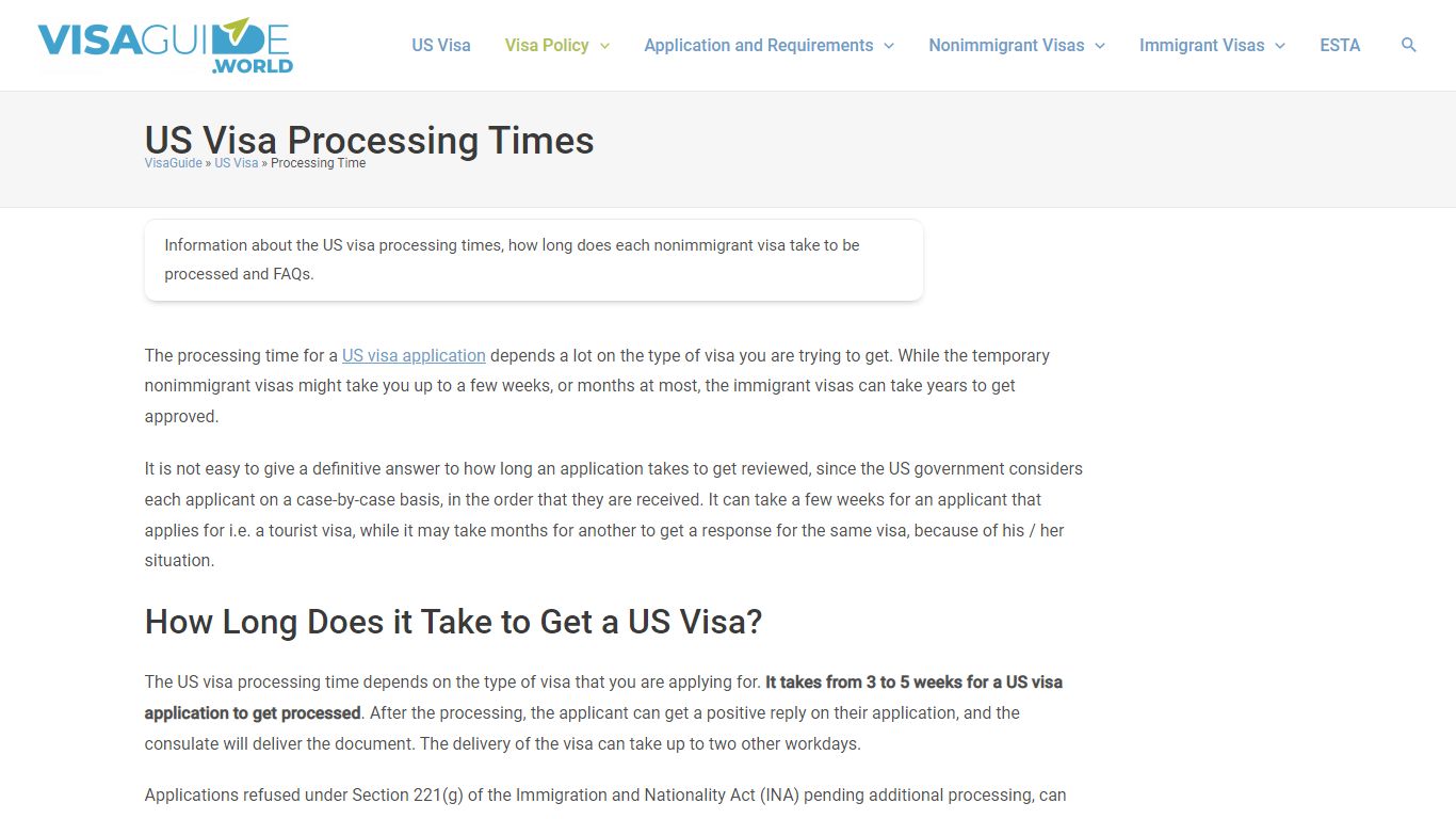 US Visa Processing Times - How Long Does it Take to Get a US Visa? - Donuts
