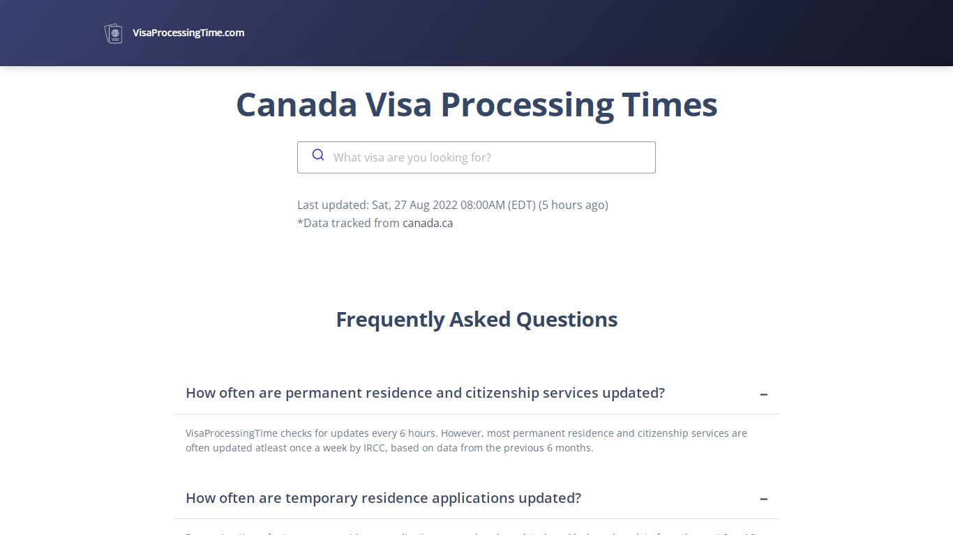 Check all Canada Visa Processing Times - Updated Aug 2022